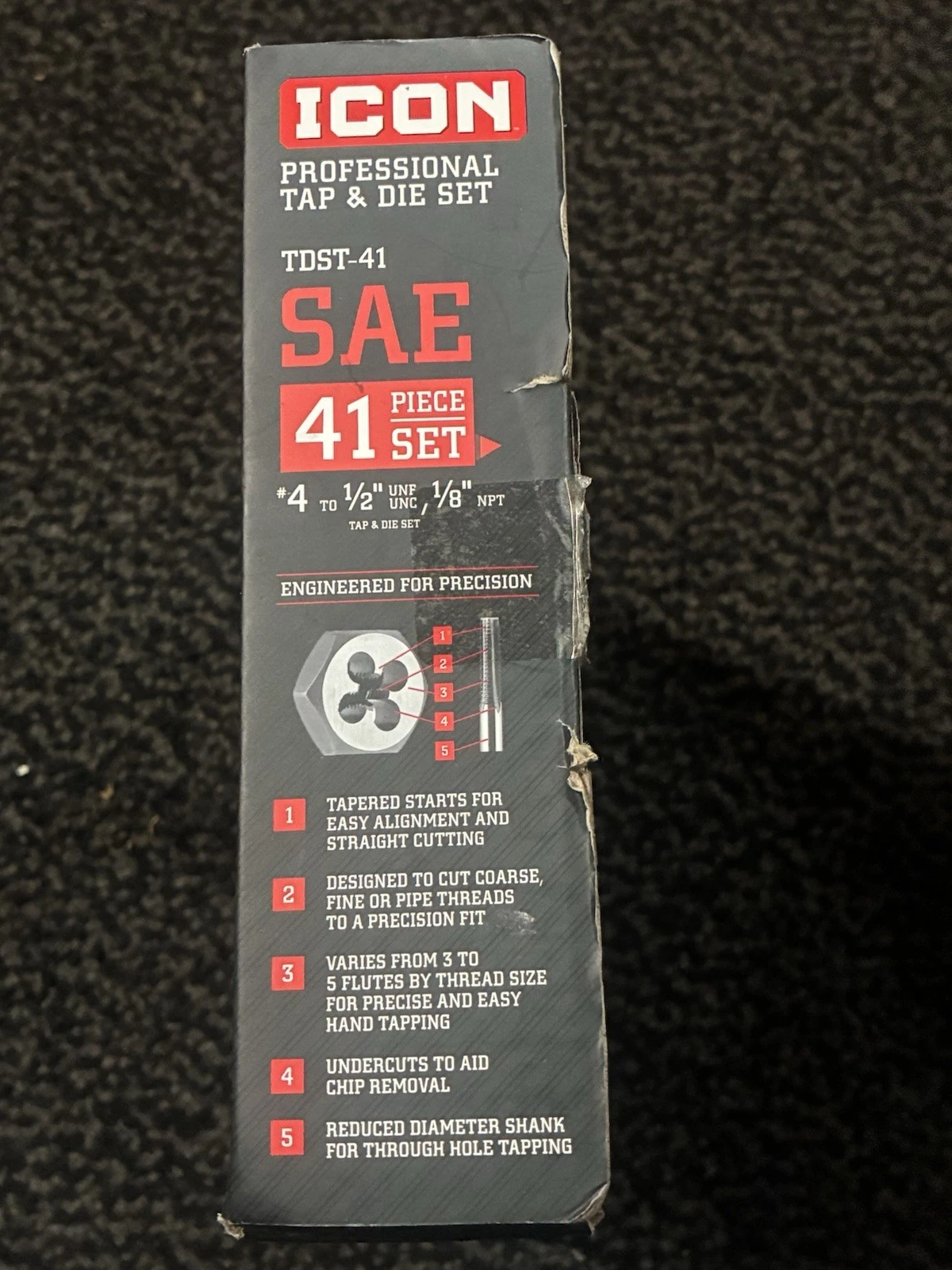 ICON TDST-41 Piece SAE Professional Tap & Die Set 59158 (NEW) FAST SHIPPING image 4