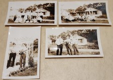 1927 Dated Snapshot Photo Lot (4) Banjo Guitar String Band Musicians Folk Music 