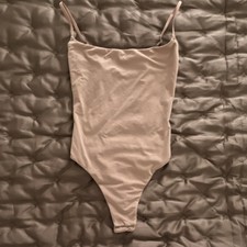 Skims Beige Sienna Bodysuit Adjustable Straps Snap Closure Women XXS