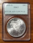1880-S Morgan Silver Dollar PCGS Graded MS63 ~ OGH Rattler
