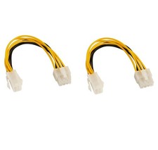 2 Pack 8inch Power Adapter 4-Pin Female to 8-Pin Male ATX EPS 12V Power Exten...