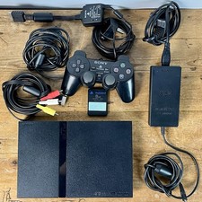 SONY PS2 SLIM CONSOLE & CONTROLLER Black PAL SCPH-75003 PlayStation 2 Tested