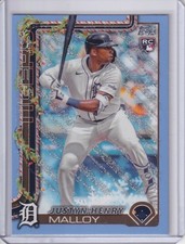 2025 Topps Holiday Light Blue & White Glitter Justyn-Henry Malloy #H31 Rookie RC