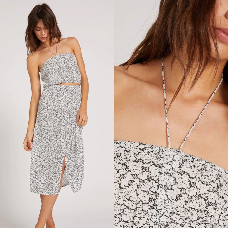 NWT Volcom Black Floral Bae Bae Doll Tube Top SIZE SMALL - Image 2 of 4