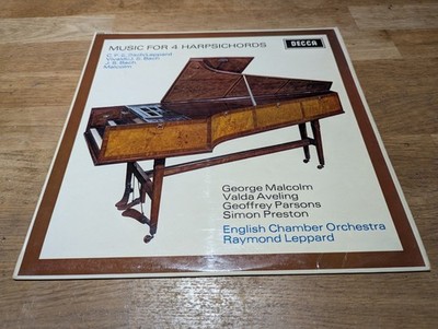SXL 6318 WBg Music For 4 Harpsichords George Malcolm Decca 1st WBG EX