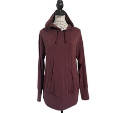 Kindred Bravely Burgundy Bamboo Nursing Maternity Hoodie Pullover Small