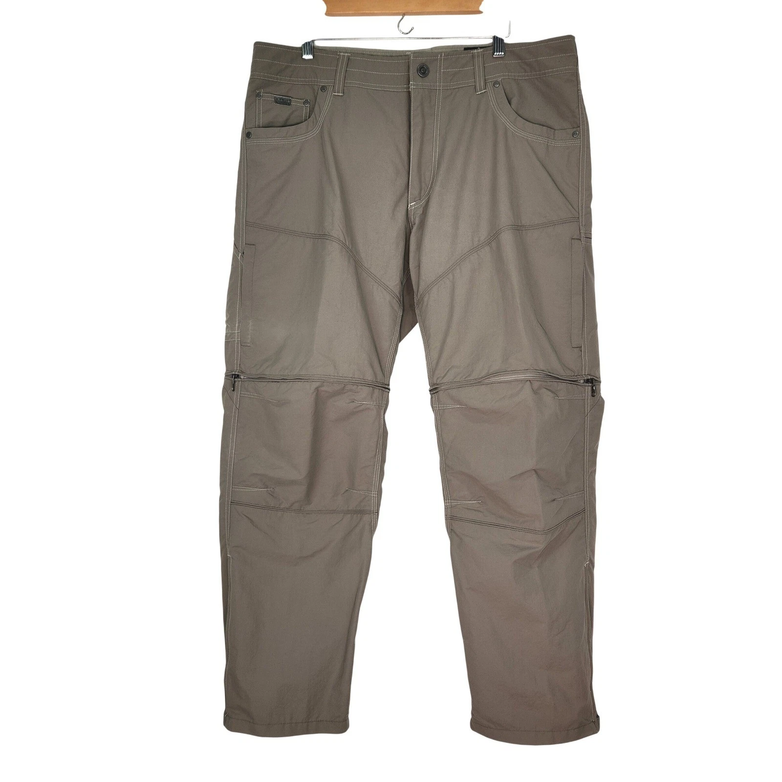 Kuhl Liberator Convertible Stealth Pants Mens 38x30 Khaki Tan Hiking Zip Off
