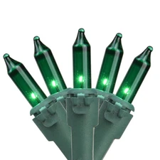 Northlight Set of 35 Green Mini Christmas Lights 2.5" Spacing - Green Wire