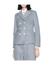 NWT Dior Women's Suit Jacket / Blazer Double Breasted Blue SZ 40 Orig 4300