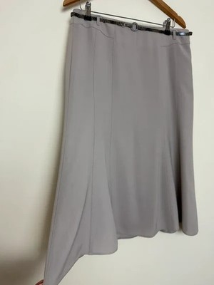 Gerry Weber Mermaid Skirt UK16 Taupe Belted Knee Length Tailored Smart