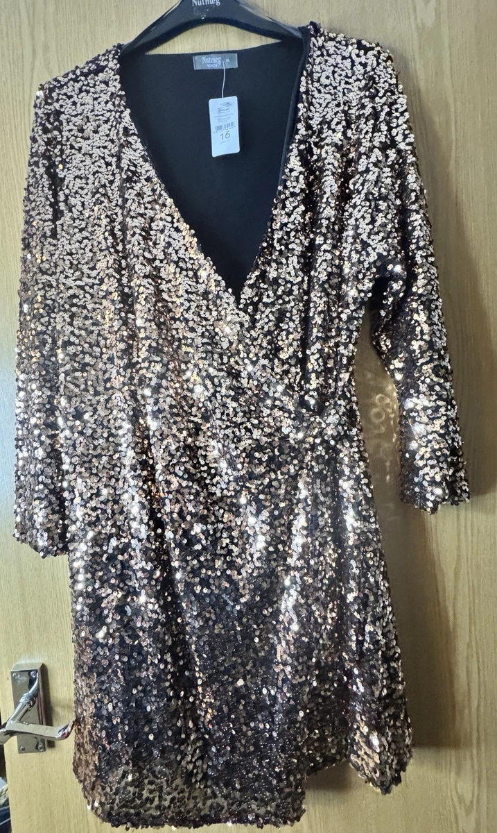 gold mini dress hoco Yumi Black Sequin Long Sleeve Fitted Dress main image 1