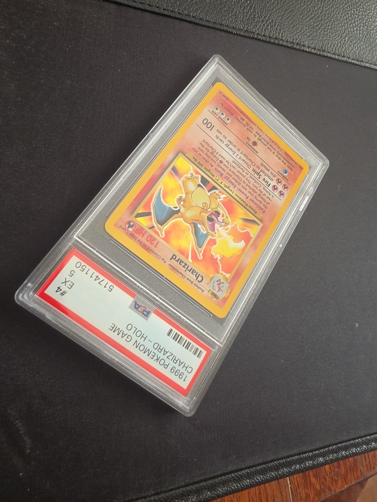 Graded 1999 Pokemon Charizard-Holo #4 PSA EX 5  51741150Slab minor edge scratch view 23