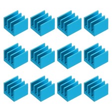 12 Pcs Heatsink 7x7x6mm Aluminum Heat Sink with Thermal Blue Sticker Sky Blue