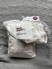 Deal Worthy Shirt Mens 2XL White 3 Pack Crew Neck Tees Undershirt Cotton Blend