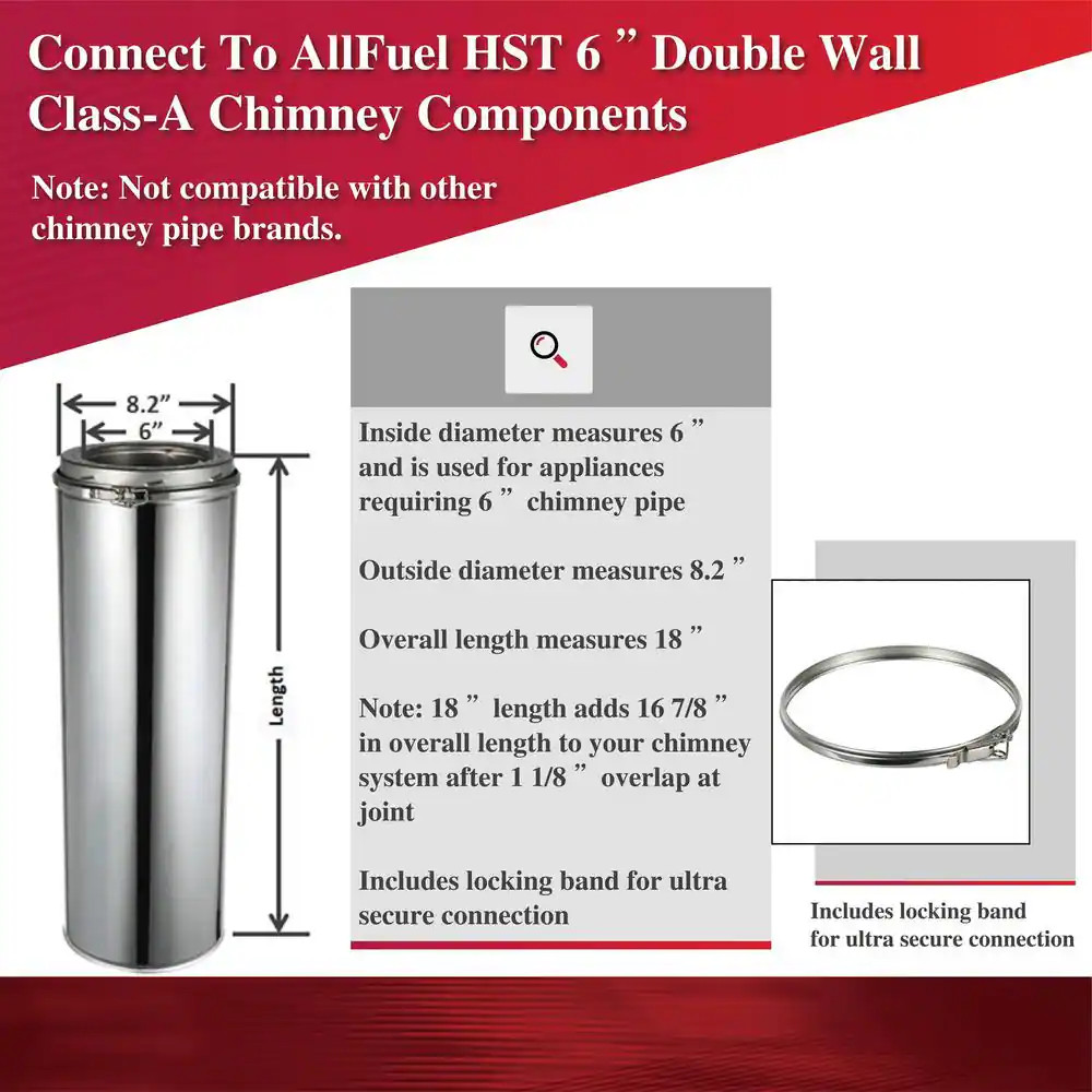 6 In. X 6 In. Double Wall Chimney Pipe
