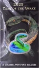 2025 YEAR OF THE SNAKE COLORIZED 5 GRAM SILVER CAPTAINS CHEST BULLION