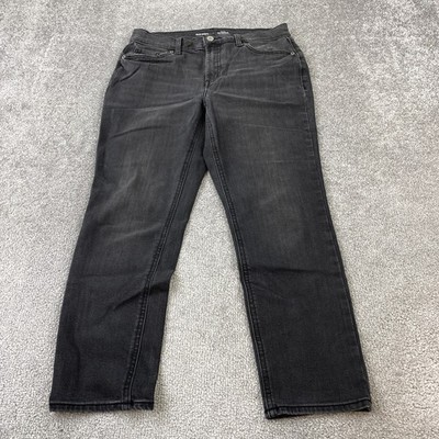 Old Navy Boyfriend Jeans Women's 4 Black Built-In Warm Mid Rise