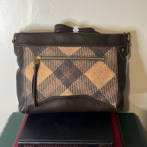 NWT The Sak Tahoe Brown Genuine Leather Plaid Heritage Crossbody Shoulder Bag - Picture 8 of 8
