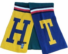 Vintage Knit Tommy Hilfiger Scarf. College Style Letters Large T H.