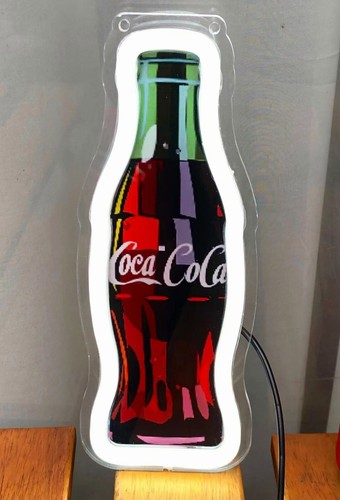 Tiny Fun Cola Coke Bottle Pepsi Store PC Laptop Silicone Neon Light Sign 9" G1 - Picture 2 of 5