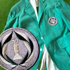 Vintage Masters Muirfield Golf Green Jacket Trophy Patch Tournament Cashmere
