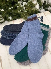 Men Natural Sheep Wool HandMade Knit Socks Warm Thermal Hiking Thick 9 US 42 EU