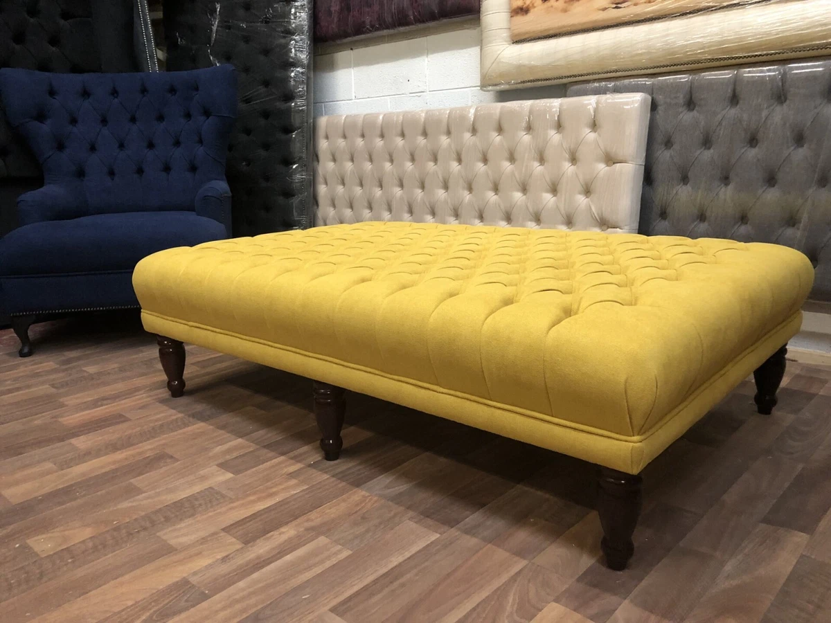 Large yellow footstool deals
