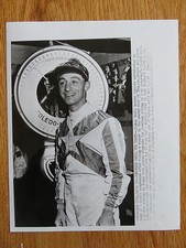 Original Jockey EDDIE ARCARO 4-11-55 News of a Double Suspension AP PHOTO 