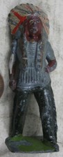 Vintage 1930's Cast Lead Indian Sitting Chief With Knife Britains 2
