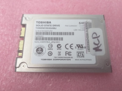 Toshiba THNSNC064GAMJ Motion Computing J3400 J3500 1.8'' uSATA 64gb SSD Dell XT2