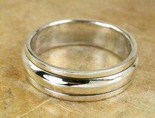 6mm Wide 925 STERLING SILVER PLAIN BAND SPINNING RING size 8 style r0660