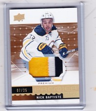 16-17 2016-17 UPPER DECK PREMIER NICK BAPTISTE ROOKIE PATCH /25 R-4 SABRES