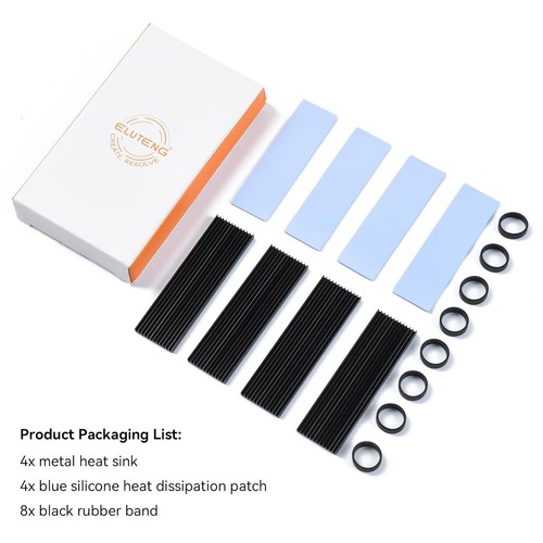 4 PCS M.2 NVMe Dissipateur Thermique avec 4 Tampons Silicone Thermique Aluminium 2280 SSD Chaleur S... - Photo 8/8