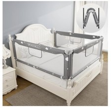 Foldable Toddler Bed Rail 1 Side Grey 74.8  