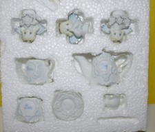 Miniature Tea Set Precious Moments 1999 Snow Angel Love Peace Joy Complete