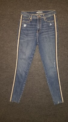 Wild Fable Jeans Women's 10 / 30 Low Rise Skinny Side Striped Stretch Distressed