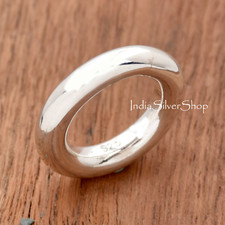 925 Sterling Silver Band Ring, Round Band Ring, Dome Ring, All Size AK1208