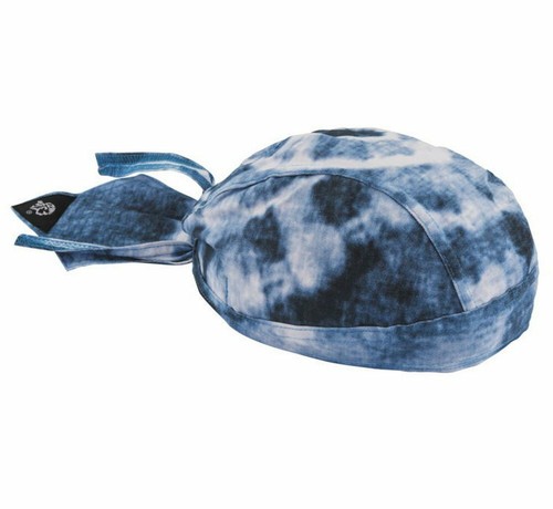 Blue Tie Dye Hippy Doo Rag Sweatband 