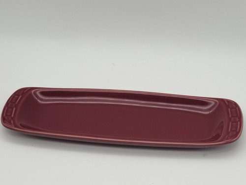Longaberger Olive Plate Dish Paprika Red Woven Traditions Snack Tray Pottery