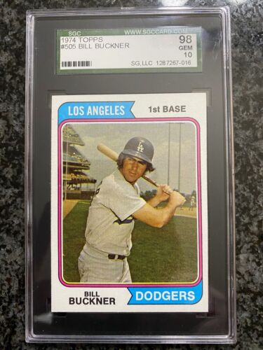 1974 Topps #505 Bill Buckner Dodgers SGC 98 10 Gem Mint - Picture 1 of 2