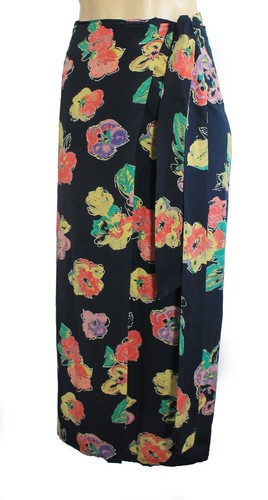 Jupe Longue Enroulée Taille Unique - Noir, Ourlet Asymétrique - Boho Hippie