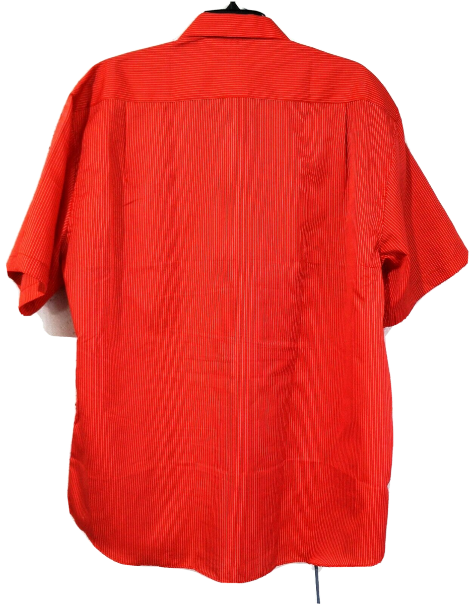 GIORGIO ARMANI LE COLLEZIONI MEN'S 44 XL RED SHORT SLEEVE WHITE