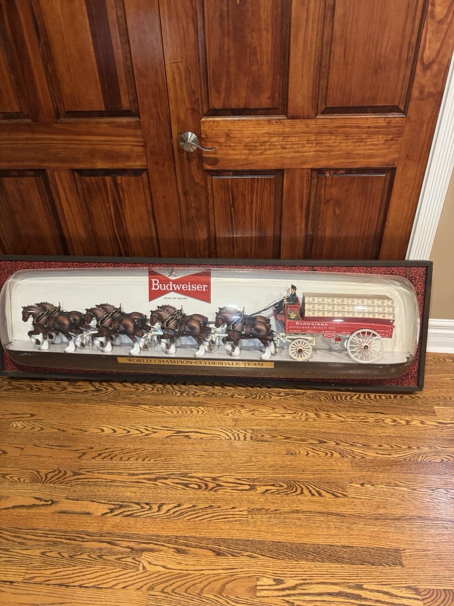 vintage 1960s 6ft Budweiser Champion Clydesdale Team Light Up Sign
