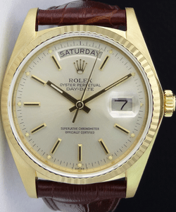 ROLEX-18kt-Gold-Day-Date-PRESIDENT-Champagne-Stick-Single-Quick-18038-SANT-BLANC
