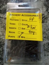 90 Grain 21/64" .328 Diameter Practice Point Arrow Tips Field Points, 100 pk