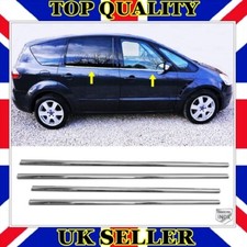 Chrome Window Lower Trim 4 pcs S.STEEL For FORD S-MAX MK1 2006 TO 2014