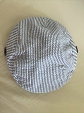 Janie and Jack Blue White Seersucker Newsboy Baby Hat Exc Used 6-12 Mo S33