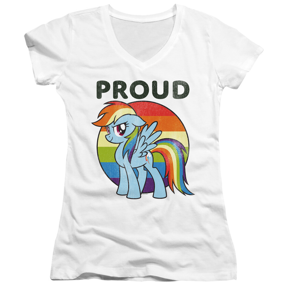 T shirt scollo a V My Little Pony Juniors maglietta bianca orgogliosa