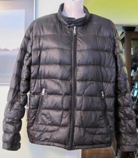 Moncler Black Puffer Jacket Size 3 Large Down Filled Full Zip Snap Closure-image