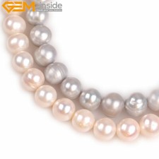 Cultured Round Freshwater Pearl Loose Beads For Jewelry Making Strand 15" 9-10mm